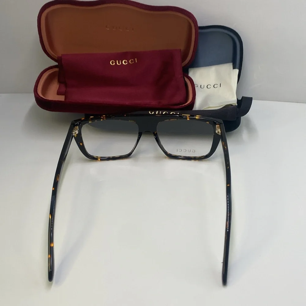 New Authentic Gucci GG1040O 002 dark tortoise Eyeglasses